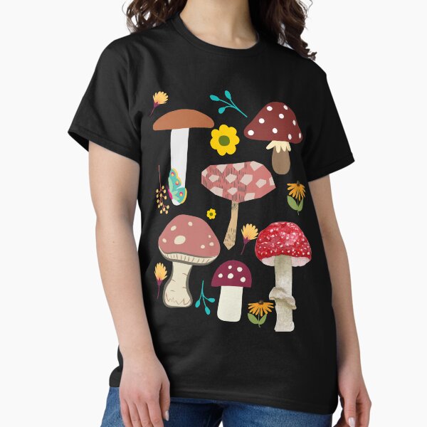 Item preview, Summer forest mushrooms concept with beautiful flowers leaves butterfly and colorful mushrooms designed and sold by BronikowskiART.