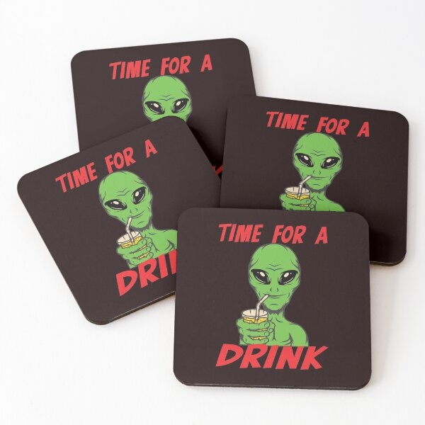 Item preview, alien ufo universe drink stars celebrate funny alien designed and sold by ReneMM.