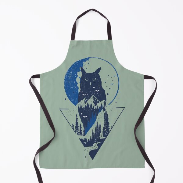 Item preview, Classy and Minimalist Double Exposure WOLF and OWL Blue Moon Night Pine Trees Forest Illustration designed and sold by zenturtlemerch.