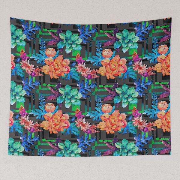 Item preview, Watercolour cactus & succulents trendy pattern designed and sold by cutecrazytshirt.