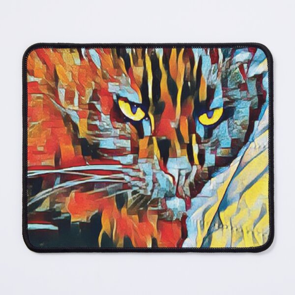 Item preview, Yellow eyed cat in geometric style designed and sold by PandLcreations.
