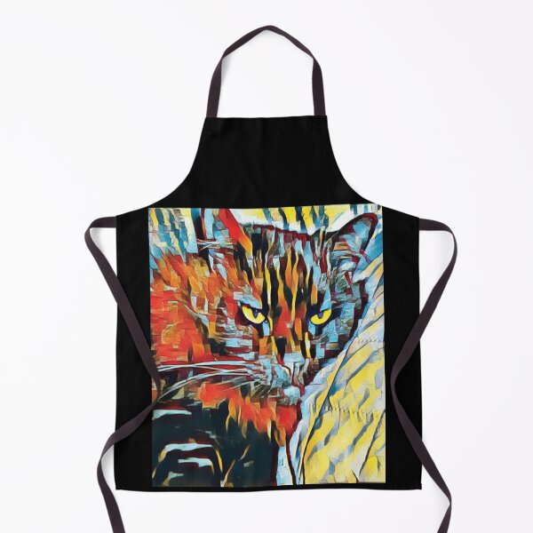 Item preview, Yellow eyed cat in geometric style designed and sold by PandLcreations.