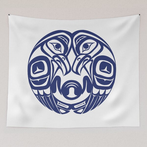 Item preview, Double raven circle pacific northwest formline salish haida eagle moon designed and sold by cascadiadesigns.