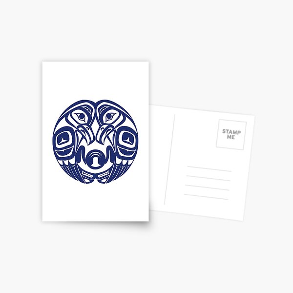 Aperçu de l'œuvre Cercle du double corbeau, ligne de forme du nord-ouest du Pacifique, Salish Haida, Eagle Moon créée et vendue par cascadiadesigns.
