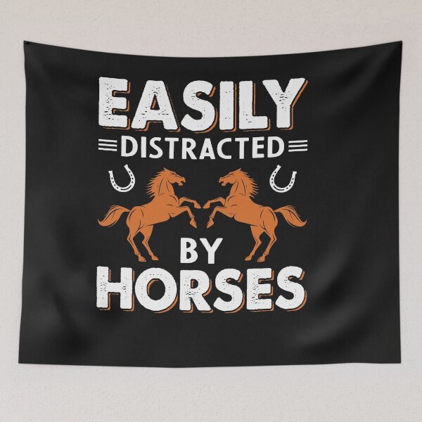 Item preview, Easily Distracted By Horses! Funny T-shirt designed and sold by new-designstore.