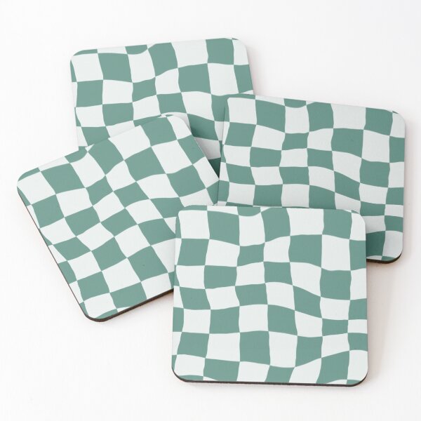 Item preview, Teal Distorted Checkers designed and sold by madisonrehagen.