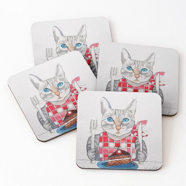 Item preview,  Cat glutton at the table with birthday cake, art by Miguel Matos Official designed and sold by MiguelMatosArt.