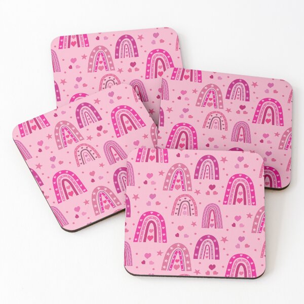 Item preview, Valentine pink boho rainbow pattern with hearts and flowers  designed and sold by Yasminepatterns .