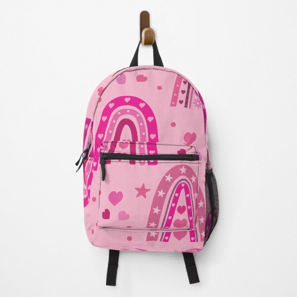 Item preview, Valentine pink boho rainbow pattern with hearts and flowers designed and sold by Yasminepatterns .