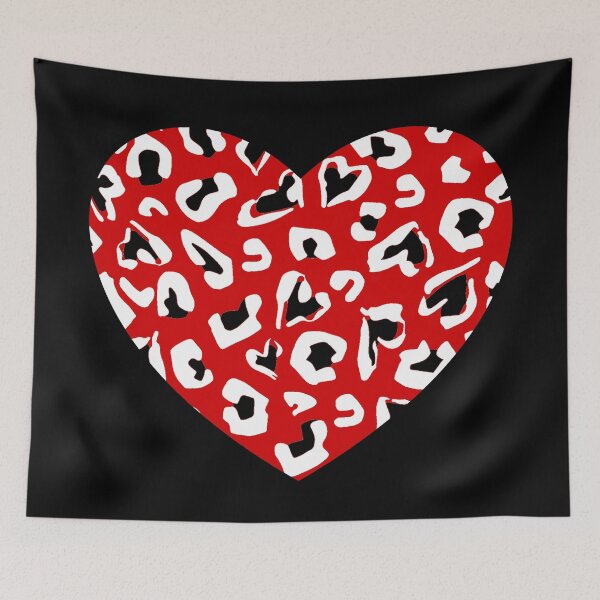 Item preview, valentines leopard animal print heart red designed and sold by Gossip Rag.