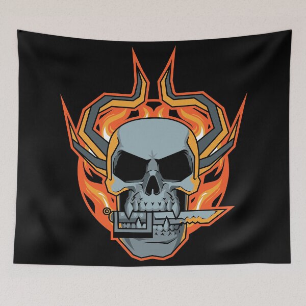 Item preview, Burning demonic hell skull  designed and sold by 1DesignDude1.