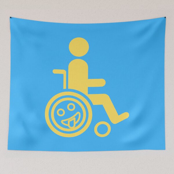 Item preview, Wheelchair with Happy Fun Emoji designed and sold by Cardinal Designs.