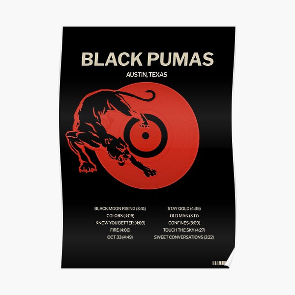 red and black pumas poster