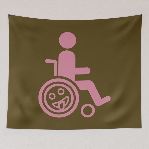 Item preview, Wheelchair with Happy Fun Emoji designed and sold by Cardinal Designs.