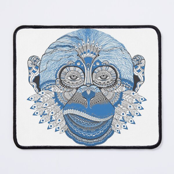Item preview, Design monkey, feathers, blue designed and sold by DegoPine  Art Studio.