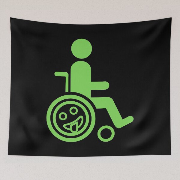 Item preview, Wheelchair with Happy Fun Emoji designed and sold by Cardinal Designs.