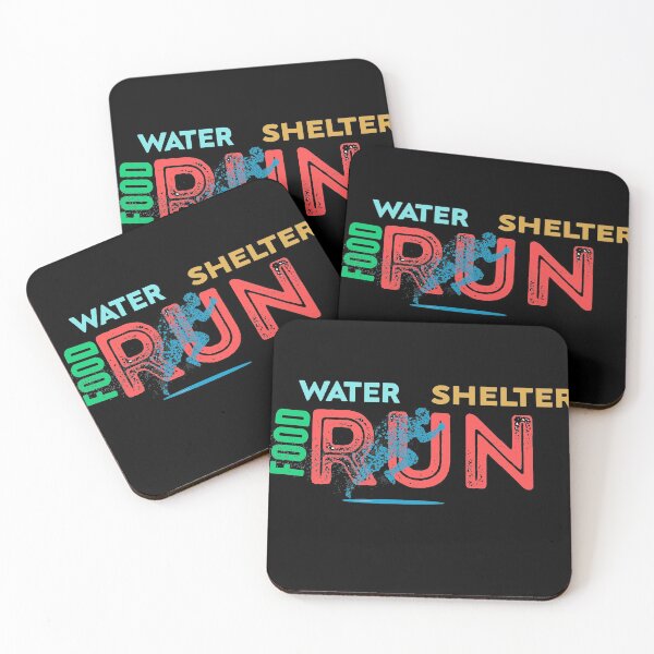 Item preview, Food water Shelter run life style  black and white designed and sold by RIDA LOUCHACHHA.