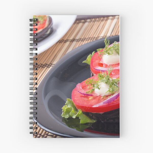 Item preview, Vegetable dishes of stewed eggplant and fresh red tomato designed and sold by vladromensky.