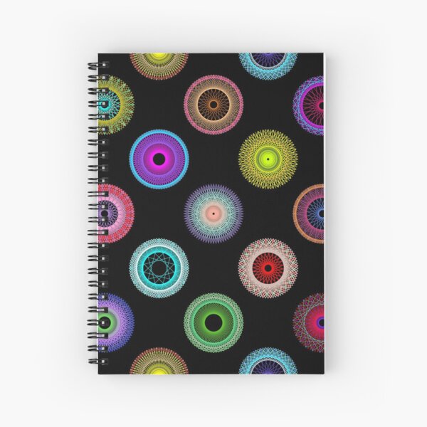 Polka Dot with Math Stars on Black Spiral Notebook