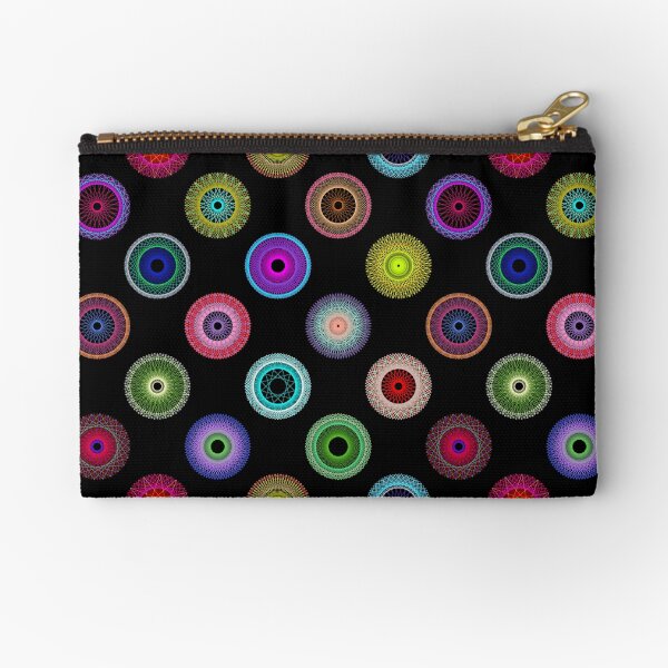 Polka Dot with Math Stars on Black Zipper Pouch