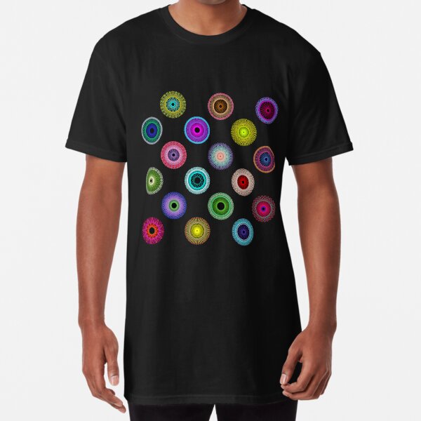 Polka Dot with Math Stars on Black Long T-Shirt