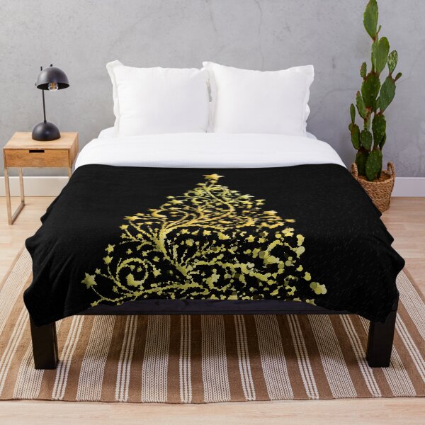 Item preview, Gold on Black Stylized Christmas Tree designed and sold by MathenaArt.