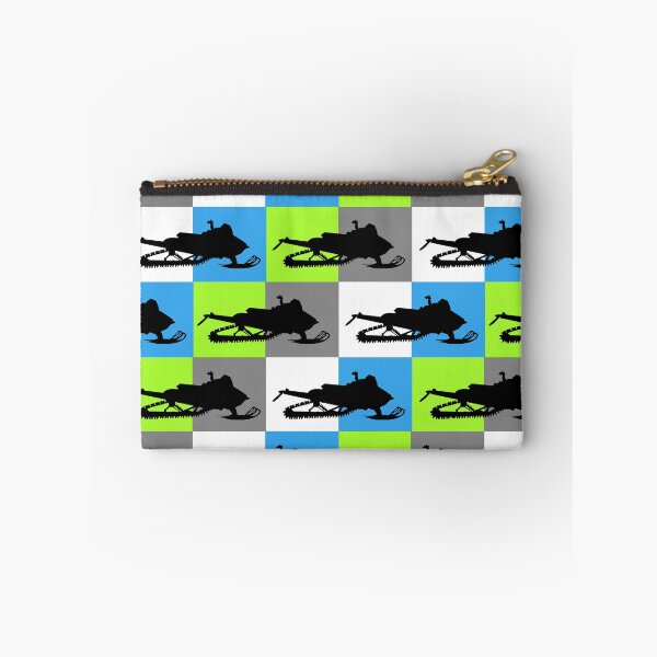 Item preview, Snowmobile Silhouettes On Colored Checkerboard  designed and sold by HarrioBend.
