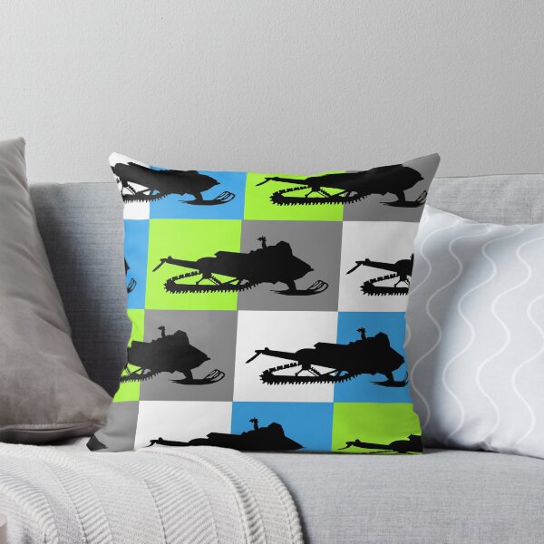 Item preview, Snowmobile Silhouettes On Colored Checkerboard  designed and sold by HarrioBend.