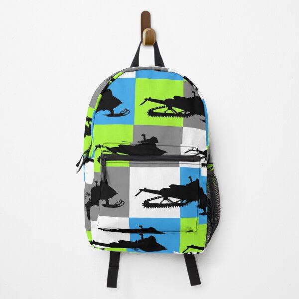 Item preview, Snowmobile Silhouettes On Colored Checkerboard  designed and sold by HarrioBend.