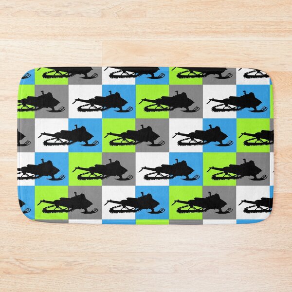 Item preview, Snowmobile Silhouettes On Colored Checkerboard  designed and sold by HarrioBend.