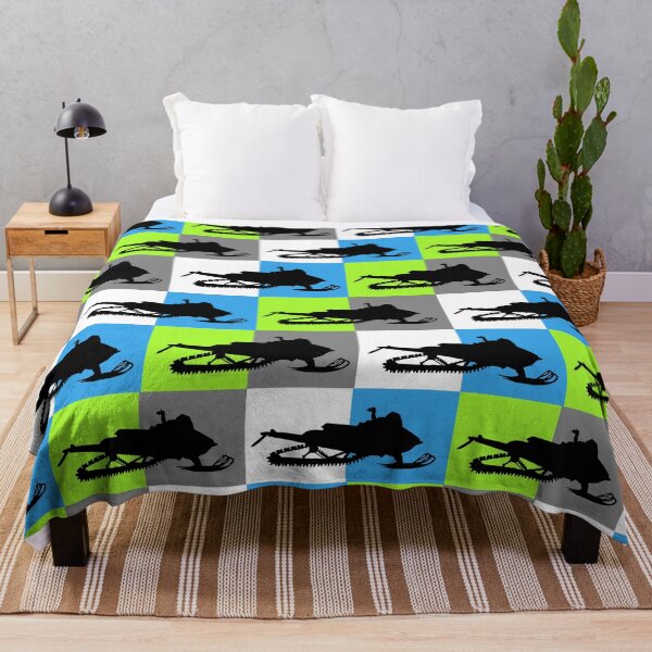 Item preview, Snowmobile Silhouettes On Colored Checkerboard  designed and sold by HarrioBend.