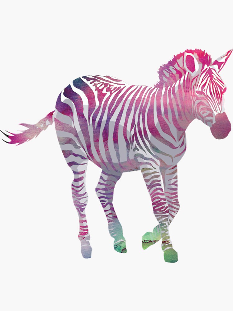 "Colorful Zebra" Sticker for Sale by sweetslay Redbubble