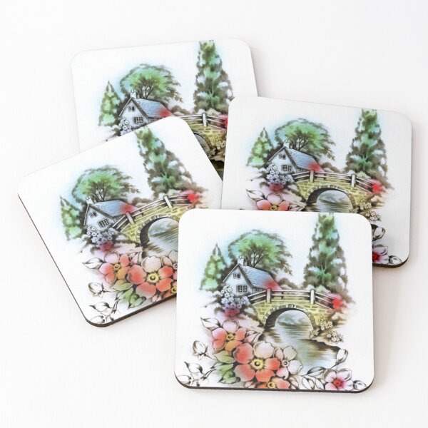 Item preview, Vintage Home and Flower Garden with Bridge designed and sold by SaraValor.