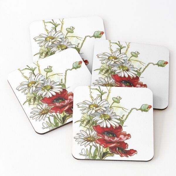 Item preview, Vintage Floral Daisies and Poppies designed and sold by SaraValor.