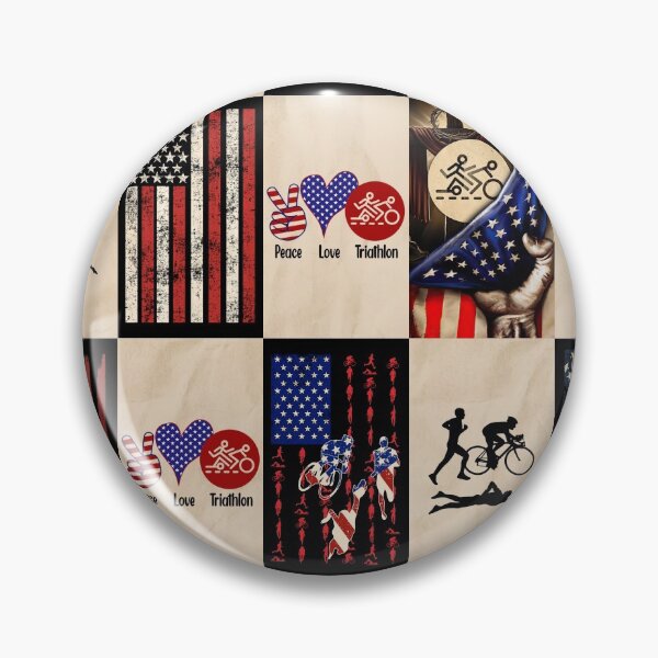 Item preview, Triathlon Vintage American Flag Plaid designed and sold by HarrioBend.