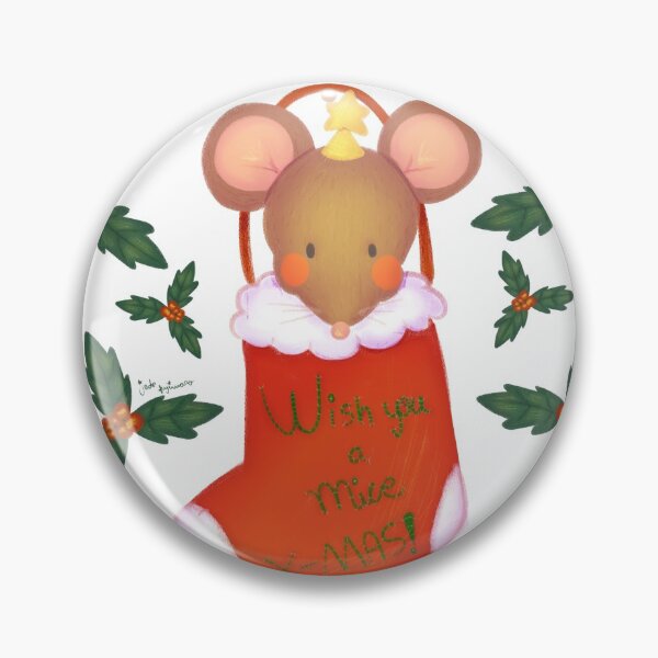 Item preview, Cute mouse in a christmas sock "wish you a mice x-mas" designed and sold by jadefujiwara.