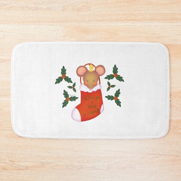 Item preview, Cute mouse in a christmas sock "wish you a mice x-mas" designed and sold by jadefujiwara.