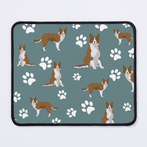 Item preview, Border Collie Dog Paw Print Pattern on Gray Background designed and sold by tncgifts.
