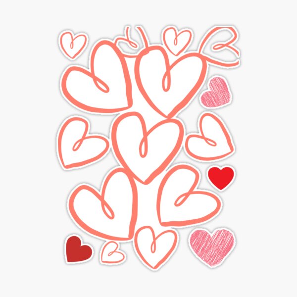 Multiple red hearts Sticker for Sale by MeFahDesign