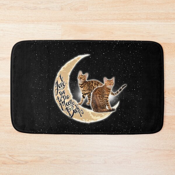 Aperçu de l'œuvre Je t'aime jusqu'à la lune et le chat du Bengale de dos créée et vendue par MignonBeauty.