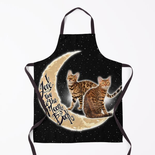 Aperçu de l'œuvre Je t'aime jusqu'à la lune et le chat du Bengale de dos créée et vendue par MignonBeauty.
