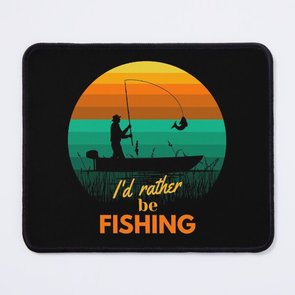 Item preview, I Would Rather Be Fishing Retro Vintage Fisherman at Sunset designed and sold by Itaya Art.