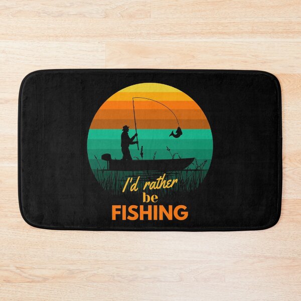 Item preview, I Would Rather Be Fishing Retro Vintage Fisherman at Sunset designed and sold by Itaya Art.