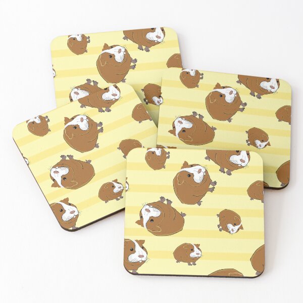 Item preview, Guinea Pig On Stripes Yellow designed and sold by MignonBeauty.
