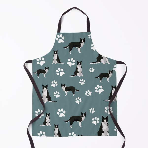 Item preview, Black Border Collie Dog Paw Print Pattern on Gray Background designed and sold by tncgifts.