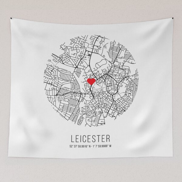 Item preview, Circle Heart Leicester City Map (United Kingdom - UK)   designed and sold by PremierArt.