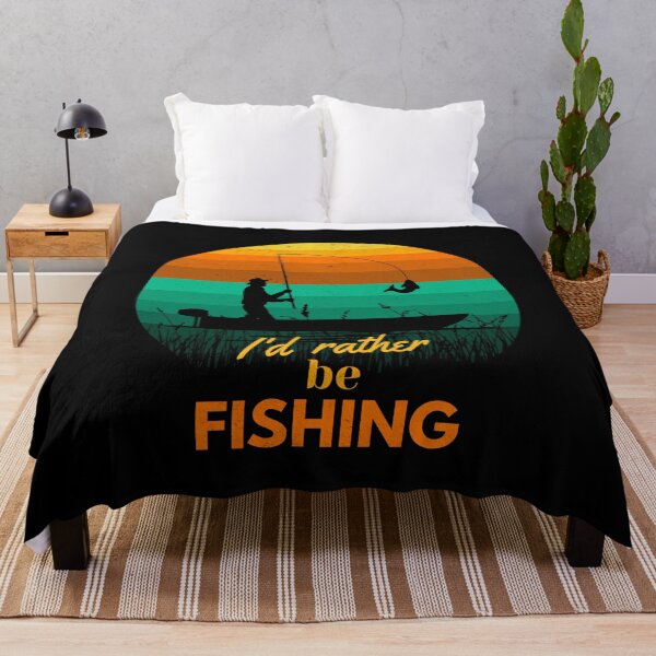 Item preview, I Would Rather Be Fishing Retro Vintage Textured Fisherman at Sunset designed and sold by Itaya Art.