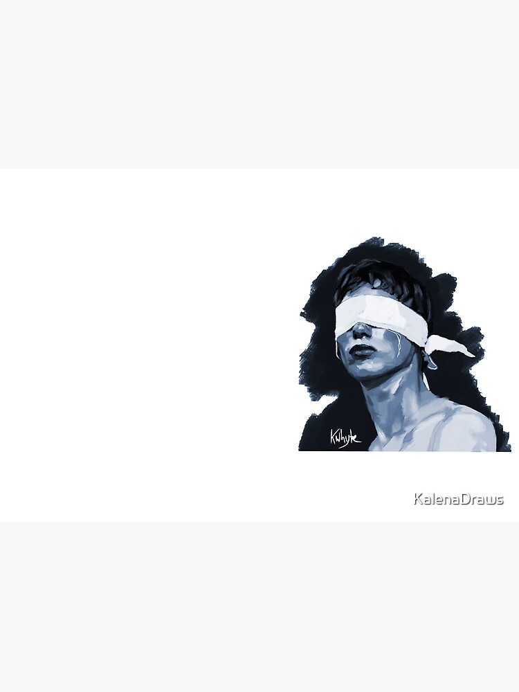 Blindfolded Man Cyanotype Portrait Sticker for Sale by KalenaDraws