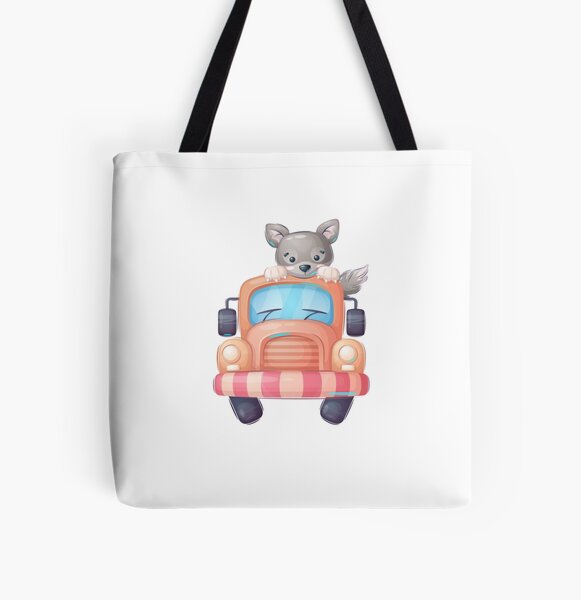 Dog Driving A Car Funny Clock- Clocks  All Over Print Tote Bag