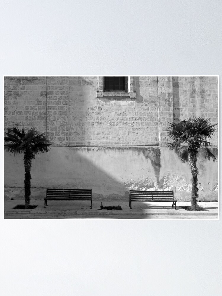 Alternate view of Monochrome bench and trees, Puglia Poster